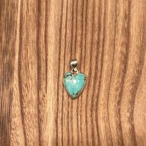 Kingman Turquoise Sterling Silver Heart Pendant